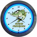 GONE FISHING NEON CLOCK