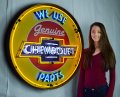 CHEVROLET 36 INCH NEON SIGN IN METAL CAN