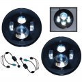 7" Black Projector 6500K HID White LED Headlamp Headlight Light Bulb Lamp Pair