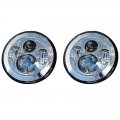 7" Chrome 6500K Projector Octane HID LED Light Bulb Headlight Headlamps Pair