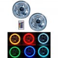 7" SMD Multi-Color White Red Blue Green LED Halo Angel Eye Headlight Pair Image