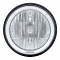 7" Crystal Headlight with White LED Halo Ring | Headlight Bulbs