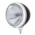 Black "Guide"? Style Hot Rod Headlight w/ No Turn Signal - H6024 Halogen | Headlight Components