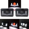 4X6" Black LED HID Light Bulbs Crystal Clear Sealed Beam Headlamp Headlight Pair