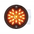 21 LED 3 1/4" Round Harley Signal Light w/ Housing - Amber LED/Smoke Lens | Motorcycle Products