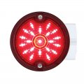 21 LED 3 1/4" Round Harley Signal Light w/ Housing - Red LED/Smoke Lens | Motorcycle Products