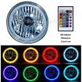 7" RGB Multi-Color White Red Blue Green LED Halo Headlight For Harley Motorcycle