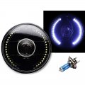 7" Motorcycle White LED Angel Eye Halo Headlight Turn Signal Light Bulb: Harley