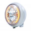 7" Motorcycle Headlight w/ 34 Amber LED Bulb | Motorcycle Products