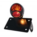 1928 Ford "Stop" Lettering Tail Light - Horizontal w/ Black Rim/Black Housing | Motorcycle Products