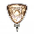 Chrome Triangle Headlight - Round Back | Rebel Headlight