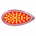 39 LED "Teardrop" Stop, Turn / Tail Light w/ Bezel - Red LED/Red Lens | Stop / Turn