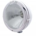 Stainless "CLASSIC" Headlight - H4 Bulb w/ Incandescent Turn, Clear Lens | Headlight - Complete Kits