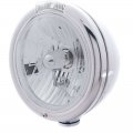 Chrome "CLASSIC" Headlight - Crystal H4 Bulb w/ Incandescent Turn, Clear Lens | Headlight - Complete Kits