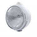 Chrome "GUIDE" Headlight - 6014 Bulb w/ Dual Function Amber LED/Clear Lens | Headlight - Complete Kits