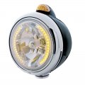 Black "GUIDE" Headlight - 34 Amber LED H4 Bulb w/ Dual Function Amber LED/Amber Lens | Headlight - Complete Kits