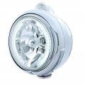 Stainless "GUIDE" Headlight - 34 White LED HB2/9003 Bulb w/ Dual Function Amber LED/Clear Lens | Headlight - Complete Kits
