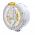 "CLASSIC" Half-Moon Headlight - 34 Amber LED H4 Bulb w/ Amber Lens | Headlight - Complete Kits