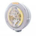 "BULLET" Classic Headlight - 34 Amber H4 Bulb w/ Dual Function Amber LED/Clear Lens | Headlight - Complete Kits