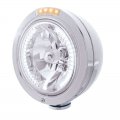 "BULLET" Classic Headlight - 34 White H4 Bulb w/ Amber LED/Clear Lens | Headlight - Complete Kits