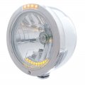 "BULLET" Half-Moon Headlight - 10 LED Crystal H4 Bulb w/ Dual Function Amber LED/Clear Lens | Headlight - Complete Kits