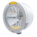 "BULLET" Half-Moon Headlight - 10 LED Crystal H4 Bulb w/ Amber LED/Amber Lens | Headlight - Complete Kits