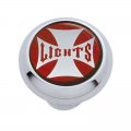 Small Deluxe Dash Knob w/ "Lights" Red Maltese Cross Sticker | Dash Knobs / Screws