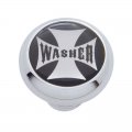 Small Deluxe Dash Knob w/ "Washer" Black Maltese Cross Sticker | Dash Knobs / Screws