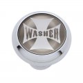 Small Deluxe Dash Knob w/ "Washer" Silver Maltese Cross Sticker | Dash Knobs / Screws