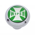 Small Deluxe Dash Knob w/ "Wiper" Green Maltese Cross Sticker | Dash Knobs / Screws