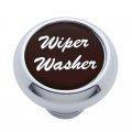 Small Deluxe Dash Knob w/ "Wiper/Washer" Black Glossy Sticker | Dash Knobs / Screws