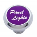 Small Deluxe Dash Knob w/ "Panel Lights" Purple Aluminum Sticker | Dash Knobs / Screws