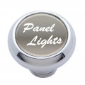 Small Deluxe Dash Knob w/ "Panel Lights" Silver Aluminum Sticker | Dash Knobs / Screws