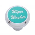 Small Deluxe Dash Knob w/ "Wiper/Washer" Blue Aluminum Sticker | Dash Knobs / Screws