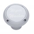 Small Deluxe Dash Knob "Wiper/Washer" Silver Aluminum Sticker | Dash Knobs / Screws