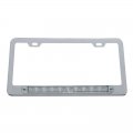 10 LED Light Bar License Frame - Amber LED/Clear Lens | License Plate Frames