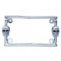 Chrome Designer Motorcycle License Frame - Skull | License Plate Frames