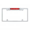 Chrome Deluxe LED License Plate Frame - Red LED Third Brake Light | License Plate Frames