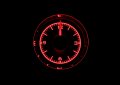 Universal VLC Analog Clock, 3", Black Alloy Style Face, Red Display