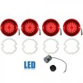 63 Chevy Impala Bel Air Biscayne Red LED Tail Light Lens, Gasket & Flasher Set