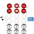 63 Chevy Impala LED Tail & Back Up Light  Lenses w/ Gaskets, Trim & Flasher Set