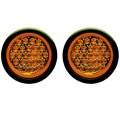 (2) 4" Round Work Truck Trailer Rv Brake Tail Park Turn Signal Lights Amber Led