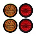 4" Round LED Flush Mount Brake Tail Light Turn Signal Red & Amber Trailer Lights