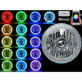 7" Bluetooth Phone RGB SMD Color Change LED Halo Angel Eye Motorcycle Headlight