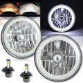 7" COB LED White Halo Angel Eye Headlights 4000Lm LED Light Bulb Headlamp Pair