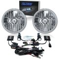 7" Crystal Glass/Metal Headlight 12K UV Blue Purple HID Light Bulb Headlamp Kit