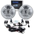 7" Crystal Projector Headlight 6k 6000k White HID Light Bulbs Headlamp Kit Pair