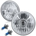 7" Crystal Projector Headlight 60/55w Halogen H4 Clear Light Bulb Headlamp Pair