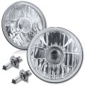 7" Crystal Projector Headlight Clear Light Headlamp Pair For 76-16 Jeep Wrangler