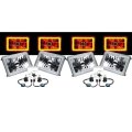 4X6" Amber SMD Halo Glass/Metal 6000K 40W 4000LM LED Headlight H4 Light Bulb Set